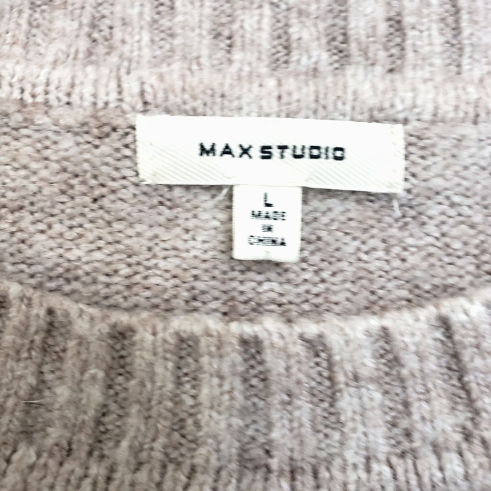 Nwot Max Studio Blush Ribbed Puffed Longsleeve Pullover Sweater - Picture 2 of 11